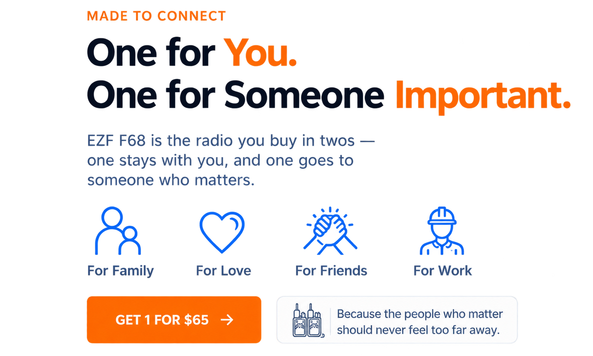 EZF F68 4G LTE push-to-talk radio for family, friends and work